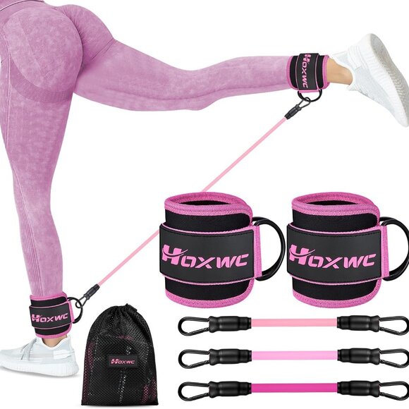 Ankle Resistance Bands with Cuffs, Ankle Bands for Working Out, Ankle Resistance - Picture 1 of 7